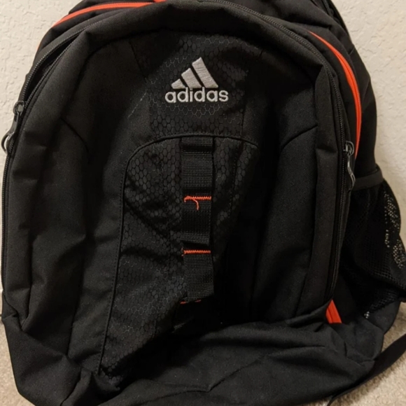 Adidas Black Backpack with Orange Detail